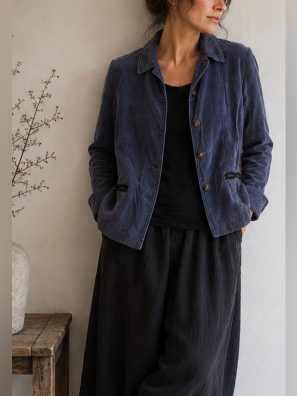 Coldwater Creek Vintage
Washed Blue Jacket
Minimalist Lagenlook
Size PS
